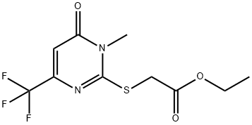 ETHYL 2-([1-METHYL-6-OXO-4-(TRIFLUOROMETHYL)-1,6-DIHYDRO-2-PYRIMIDINYL]SULFANYL)ACETATE Struktur