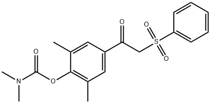 2,6-DIMETHYL-4-[2-(PHENYLSULFONYL)ACETYL]PHENYL N,N-DIMETHYLCARBAMATE Struktur