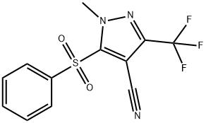 1-METHYL-5-(PHENYLSULFONYL)-3-(TRIFLUOROMETHYL)-1H-PYRAZOLE-4-CARBONITRILE Struktur