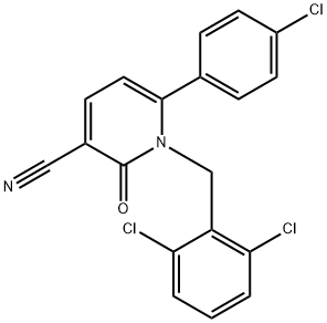 6-(4-CHLOROPHENYL)-1-(2,6-DICHLOROBENZYL)-2-OXO-1,2-DIHYDRO-3-PYRIDINECARBONITRILE Struktur