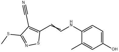 5-[2-(4-HYDROXY-2-METHYLANILINO)VINYL]-3-(METHYLSULFANYL)-4-ISOTHIAZOLECARBONITRILE Struktur