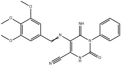 5-(1-AZA-2-(3,4,5-TRIMETHOXYPHENYL)VINYL)-4-IMINO-2-OXO-3-PHENYL-1H-1,3-DIAZINE-6-CARBONITRILE Struktur