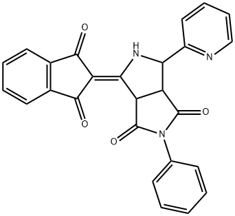 4-(1,3-DIOXO-1,3-DIHYDRO-2H-INDEN-2-YLIDEN)-2-PHENYL-6-(2-PYRIDINYL)TETRAHYDROPYRROLO[3,4-C]PYRROLE-1,3(2H,3AH)-DIONE Struktur