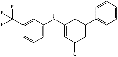 5-PHENYL-3-((3-(TRIFLUOROMETHYL)PHENYL)AMINO)CYCLOHEX-2-EN-1-ONE Struktur