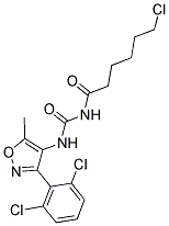 N-(6-CHLOROHEXANOYL)-N'-[3-(2,6-DICHLOROPHENYL)-5-METHYLISOXAZOL-4-YL]UREA Struktur