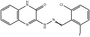 2-CHLORO-6-FLUOROBENZENECARBALDEHYDE N-(3-OXO-3,4-DIHYDRO-2-QUINOXALINYL)HYDRAZONE Struktur