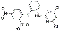 N2-(2-[(2,4-DINITROPHENYL)THIO]PHENYL)-4,6-DICHLORO-1,3,5-TRIAZIN-2-AMINE Struktur