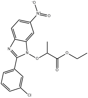 ETHYL 2-([2-(3-CHLOROPHENYL)-6-NITRO-1H-1,3-BENZIMIDAZOL-1-YL]OXY)PROPANOATE Struktur