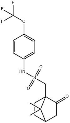 7,7-DIMETHYL-1-((((4-(TRIFLUOROMETHOXY)PHENYL)AMINO)SULFONYL)METHYL)BICYCLO[2.2.1]HEPTAN-2-ONE Struktur