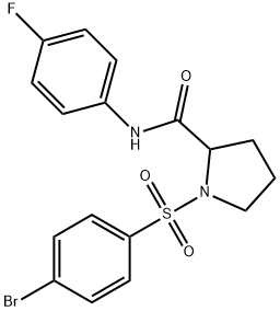 1-[(4-BROMOPHENYL)SULFONYL]-N-(4-FLUOROPHENYL)-2-PYRROLIDINECARBOXAMIDE Struktur