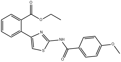 ETHYL 2-(2-[(4-METHOXYBENZOYL)AMINO]-1,3-THIAZOL-4-YL)BENZENECARBOXYLATE Struktur