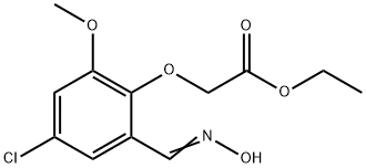 ETHYL 2-(4-CHLORO-2-[(HYDROXYIMINO)METHYL]-6-METHOXYPHENOXY)ACETATE Struktur