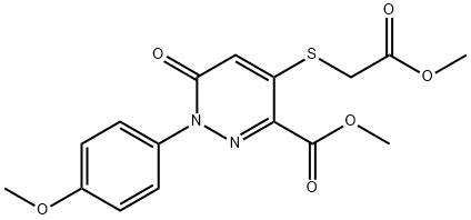 METHYL 4-[(2-METHOXY-2-OXOETHYL)SULFANYL]-1-(4-METHOXYPHENYL)-6-OXO-1,6-DIHYDRO-3-PYRIDAZINECARBOXYLATE Struktur