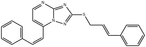 2-[(3-PHENYL-2-PROPENYL)SULFANYL]-7-STYRYL[1,2,4]TRIAZOLO[1,5-A]PYRIMIDINE Struktur