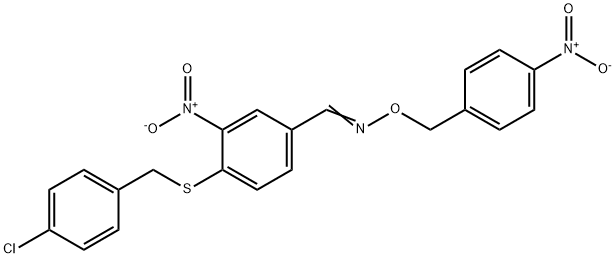 4-[(4-CHLOROBENZYL)SULFANYL]-3-NITROBENZENECARBALDEHYDE O-(4-NITROBENZYL)OXIME Struktur