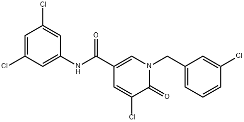 5-CHLORO-1-(3-CHLOROBENZYL)-N-(3,5-DICHLOROPHENYL)-6-OXO-1,6-DIHYDRO-3-PYRIDINECARBOXAMIDE Struktur