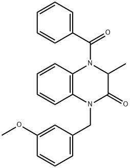 4-BENZOYL-1-(3-METHOXYBENZYL)-3-METHYL-3,4-DIHYDRO-2(1H)-QUINOXALINONE Struktur