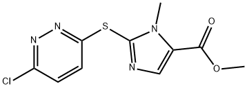 METHYL 2-[(6-CHLORO-3-PYRIDAZINYL)SULFANYL]-1-METHYL-1H-IMIDAZOLE-5-CARBOXYLATE Struktur