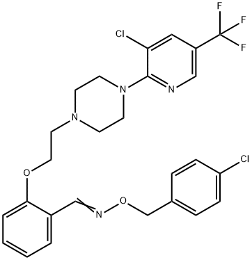 2-(2-(4-[3-CHLORO-5-(TRIFLUOROMETHYL)-2-PYRIDINYL]PIPERAZINO)ETHOXY)BENZENECARBALDEHYDE O-(4-CHLOROBENZYL)OXIME Struktur