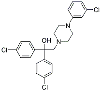 1,1-BIS(4-CHLOROPHENYL)-2-[4-(3-CHLOROPHENYL)PIPERAZINO]-1-ETHANOL Struktur