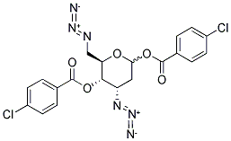 4-AZIDO-2-(AZIDOMETHYL)-6-[(4-CHLOROBENZOYL)OXY]TETRAHYDRO-2H-PYRAN-3-YL 4-CHLOROBENZOATE Struktur