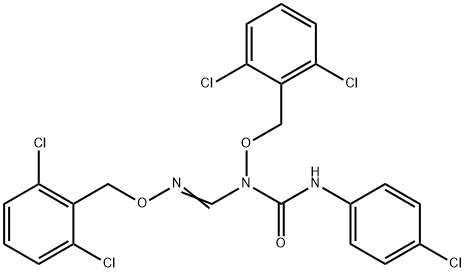 N'-(4-CHLOROPHENYL)-N-[(2,6-DICHLOROBENZYL)OXY]-N-(([(2,6-DICHLOROBENZYL)OXY]IMINO)METHYL)UREA Struktur