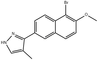 1-BROMO-6-(4-METHYL-1H-PYRAZOL-3-YL)-2-NAPHTHYL METHYL ETHER Struktur