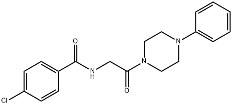 4-CHLORO-N-[2-OXO-2-(4-PHENYLPIPERAZINO)ETHYL]BENZENECARBOXAMIDE Struktur