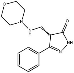 4-[(MORPHOLINOAMINO)METHYLENE]-5-PHENYL-2,4-DIHYDRO-3H-PYRAZOL-3-ONE Struktur