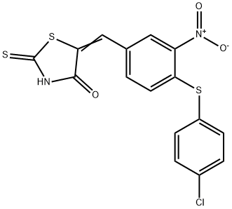 5-((4-[(4-CHLOROPHENYL)SULFANYL]-3-NITROPHENYL)METHYLENE)-2-THIOXO-1,3-THIAZOLAN-4-ONE Struktur