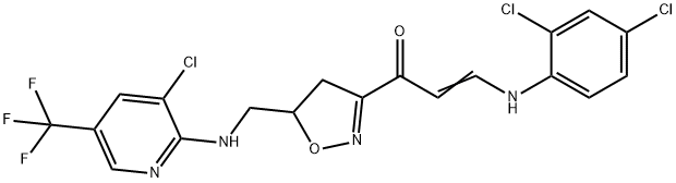 1-[5-(([3-CHLORO-5-(TRIFLUOROMETHYL)-2-PYRIDINYL]AMINO)METHYL)-4,5-DIHYDRO-3-ISOXAZOLYL]-3-(2,4-DICHLOROANILINO)-2-PROPEN-1-ONE Struktur