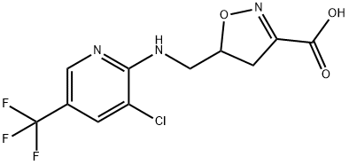 5-(([3-CHLORO-5-(TRIFLUOROMETHYL)-2-PYRIDINYL]AMINO)METHYL)-4,5-DIHYDRO-3-ISOXAZOLECARBOXYLIC ACID Struktur