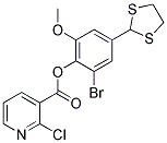 2-BROMO-4-(1,3-DITHIOLAN-2-YL)-6-METHOXYPHENYL 2-CHLORONICOTINATE Struktur