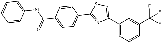 N-PHENYL-4-(4-[3-(TRIFLUOROMETHYL)PHENYL]-1,3-THIAZOL-2-YL)BENZENECARBOXAMIDE Struktur