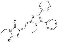 3-ETHYL-5-(2-(3-ETHYL-4,5-DIPHENYL-2(3H)-THIAZOLIDENE)ETHYLIDENE)-2-THIOXO- 4-THIZOLIDINONE Struktur