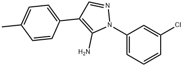 1-(3-CHLOROPHENYL)-4-(4-METHYLPHENYL)-1H-PYRAZOL-5-AMINE Struktur