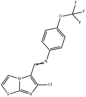 N-[(6-CHLOROIMIDAZO[2,1-B][1,3]THIAZOL-5-YL)METHYLENE]-4-(TRIFLUOROMETHOXY)ANILINE Struktur