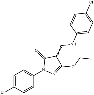 4-[(4-CHLOROANILINO)METHYLENE]-2-(4-CHLOROPHENYL)-5-ETHOXY-2,4-DIHYDRO-3H-PYRAZOL-3-ONE Struktur