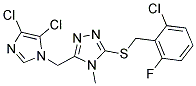 3-[(2-CHLORO-6-FLUOROBENZYL)THIO]-5-[(4,5-DICHLORO-1H-IMIDAZOL-1-YL)METHYL]-4-METHYL-4H-1,2,4-TRIAZOLE Struktur