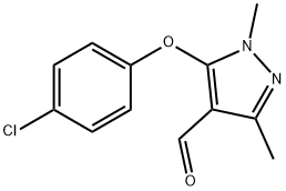 5-(4-CHLOROPHENOXY)-1,3-DIMETHYL-1H-PYRAZOLE-4-CARBALDEHYDE Struktur