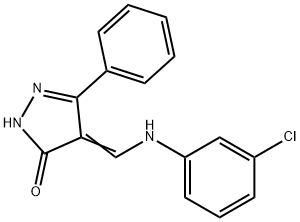 4-[(3-CHLOROANILINO)METHYLENE]-5-PHENYL-2,4-DIHYDRO-3H-PYRAZOL-3-ONE Struktur