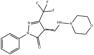 4-[(MORPHOLINOAMINO)METHYLENE]-2-PHENYL-5-(TRIFLUOROMETHYL)-2,4-DIHYDRO-3H-PYRAZOL-3-ONE Struktur