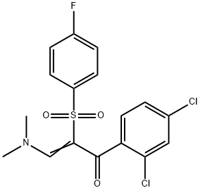 1-(2,4-DICHLOROPHENYL)-3-(DIMETHYLAMINO)-2-[(4-FLUOROPHENYL)SULFONYL]-2-PROPEN-1-ONE Struktur