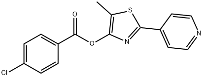 5-METHYL-2-(4-PYRIDINYL)-1,3-THIAZOL-4-YL 4-CHLOROBENZENECARBOXYLATE Struktur