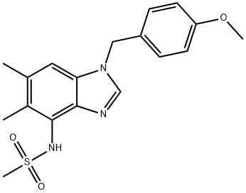 N-[1-(4-METHOXYBENZYL)-5,6-DIMETHYL-1H-1,3-BENZIMIDAZOL-4-YL]METHANESULFONAMIDE Struktur