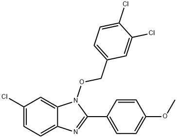 4-(6-CHLORO-1-[(3,4-DICHLOROBENZYL)OXY]-1H-1,3-BENZIMIDAZOL-2-YL)PHENYL METHYL ETHER Struktur