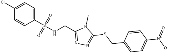 4-CHLORO-N-((4-METHYL-5-[(4-NITROBENZYL)SULFANYL]-4H-1,2,4-TRIAZOL-3-YL)METHYL)BENZENESULFONAMIDE Struktur