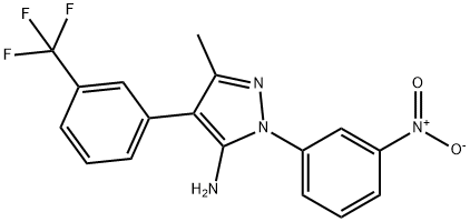 3-METHYL-1-(3-NITROPHENYL)-4-[3-(TRIFLUOROMETHYL)PHENYL]-1H-PYRAZOL-5-AMINE Struktur