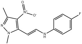 N-[2-(1,3-DIMETHYL-4-NITRO-1H-PYRAZOL-5-YL)VINYL]-4-FLUOROANILINE Struktur