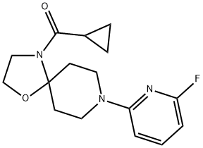 CYCLOPROPYL[8-(6-FLUORO-2-PYRIDINYL)-1-OXA-4,8-DIAZASPIRO[4.5]DEC-4-YL]METHANONE Struktur